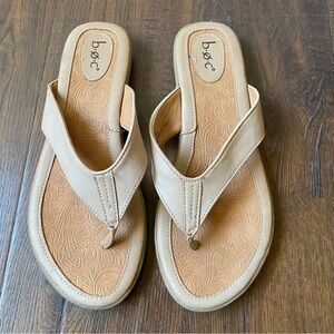 Born b.o.c. Women's Tan Zita Leather Slip On Flip Flops Sandals SZ 10